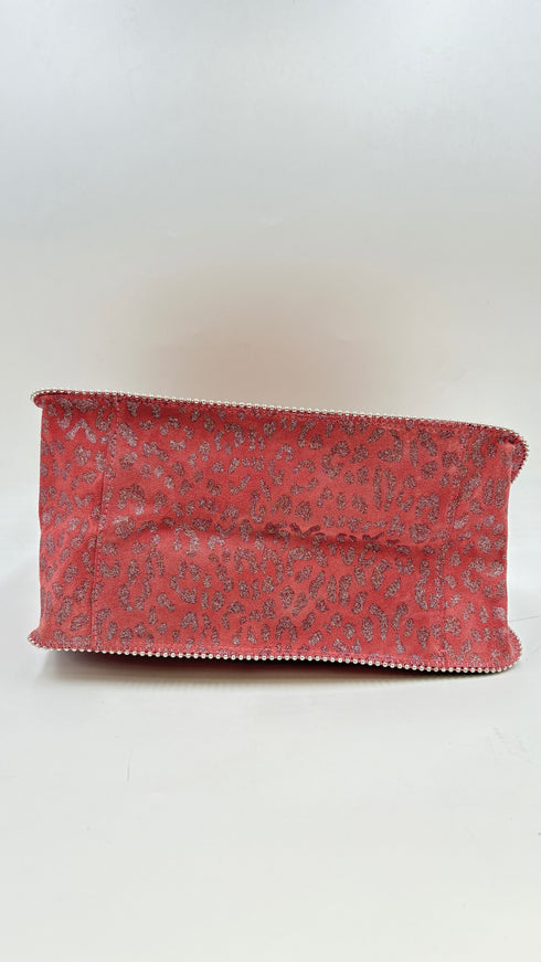Tote-bag animalier rosa con cartellino