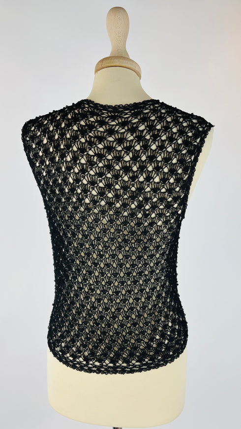 Gilet pizzo e perline