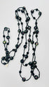 Collana vintage nera con perle dipinte