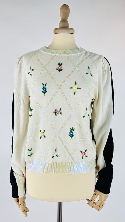 Maglia a rombi e fiori