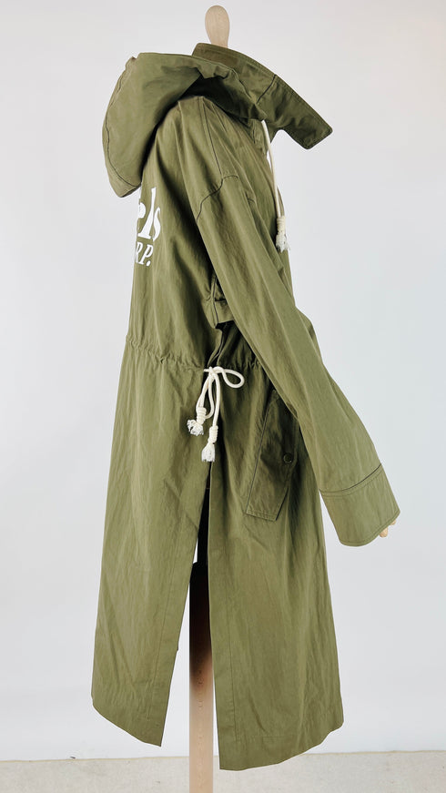 Parka lungo con logo