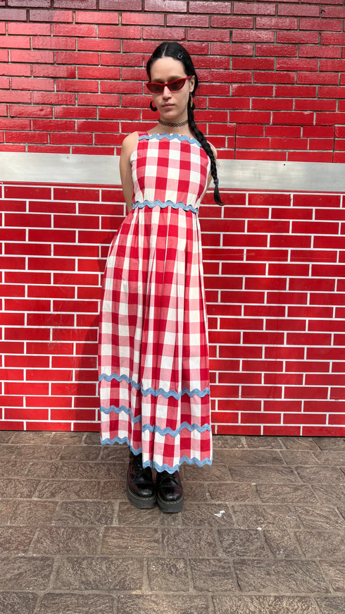 Abito lungo in vichy