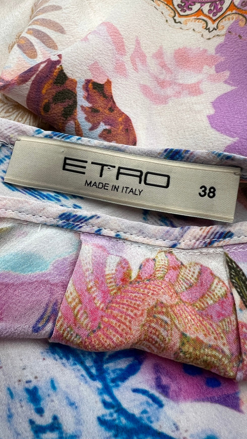 Mini dress in seta stampata