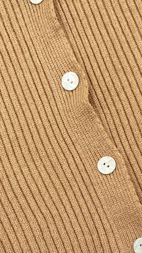 Cardigan corto a costine