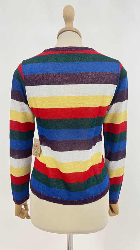 Cardigan a righe lurex