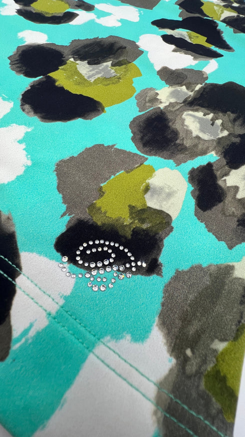 Top stampato con paillettes