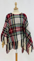Poncho tartan con frange