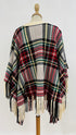 Poncho tartan con frange