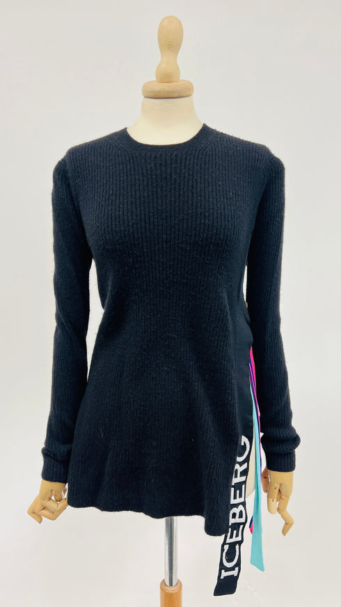 Maglione nero in lana-cashmere