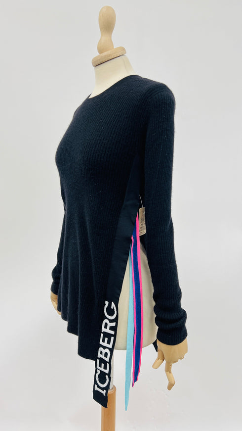 Maglione nero in lana-cashmere