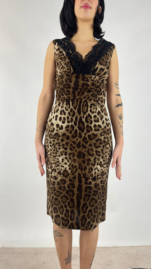 Abito a tubino animalier corto