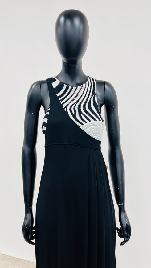 Abito lungo inserto animalier