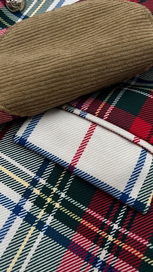 Blazer tartan patch velluto