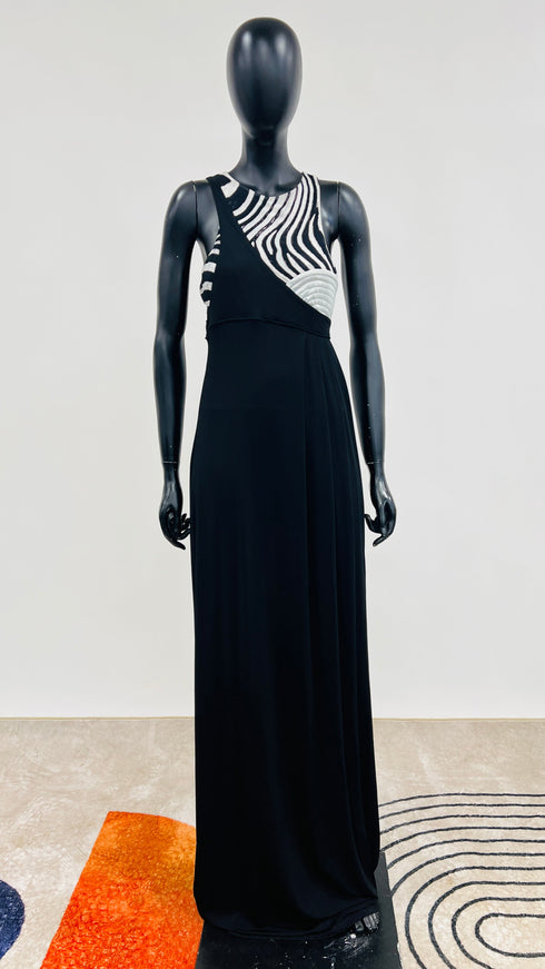 Abito lungo inserto animalier