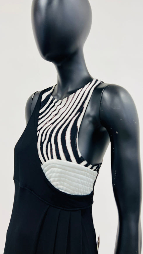 Abito lungo inserto animalier