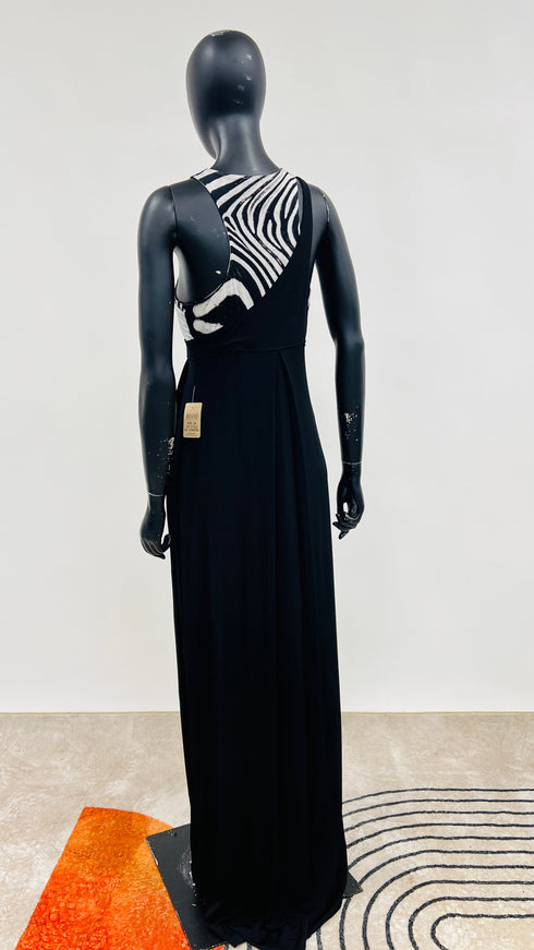 Abito lungo inserto animalier