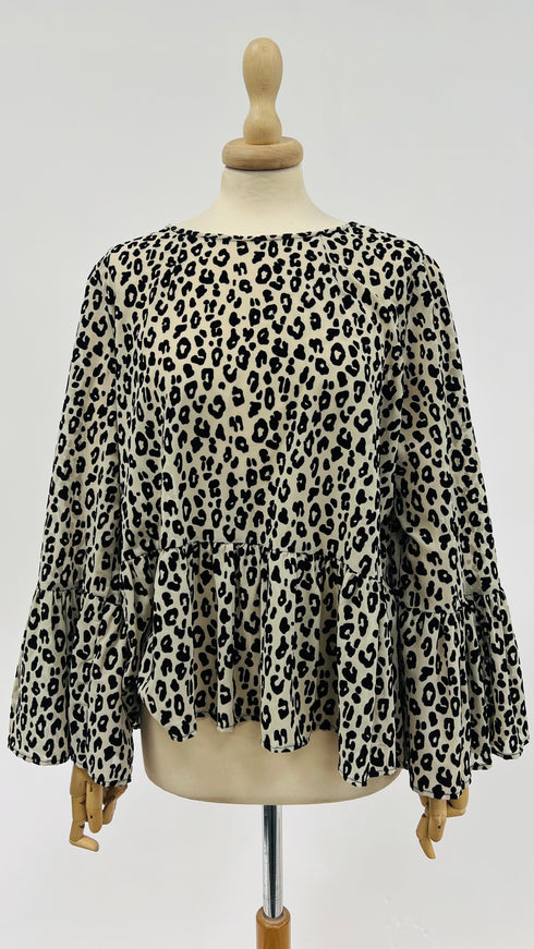 Blusa animalier effetto velluto