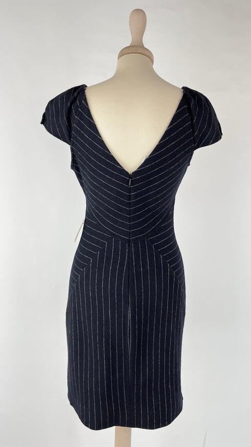 Abito corto gessato blu