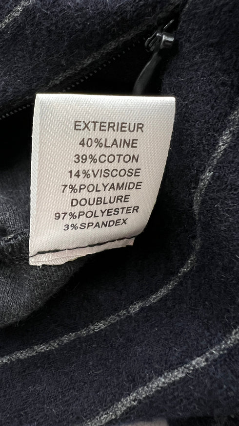 Abito corto gessato blu