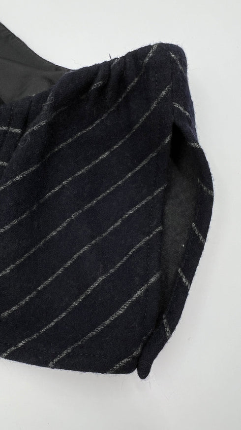 Abito corto gessato blu