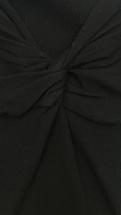 Top nero incrociato stretch