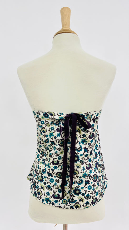 Top ricamo strass e paillettes