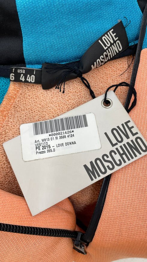 Abito corto scuba con cartellino