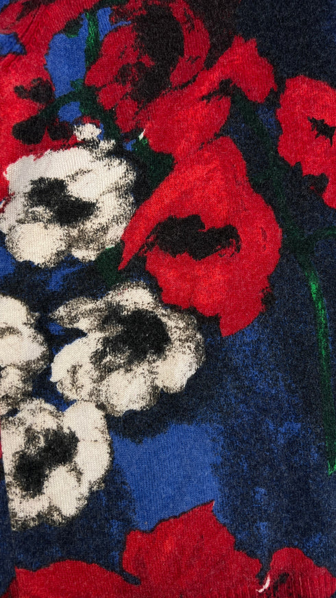 Longsleeve a fiori in cashmere