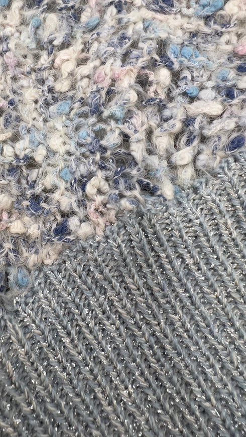 Maglione con intreccio in pelle