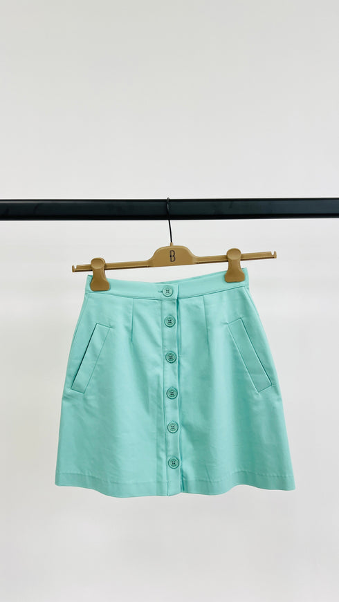 Gonna acquamarina con cartellino