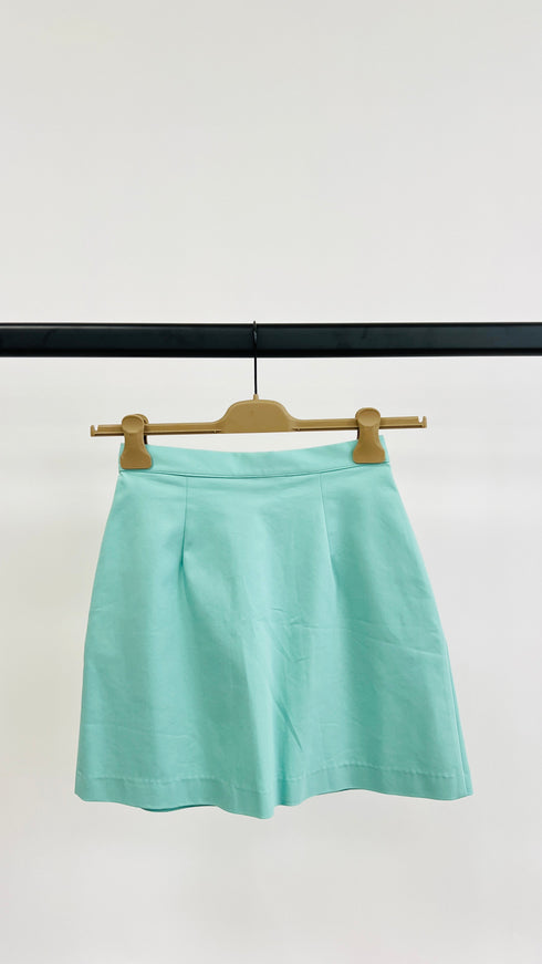 Gonna acquamarina con cartellino