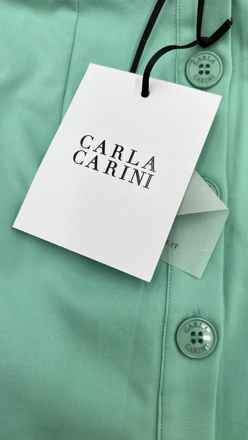 Gonna acquamarina con cartellino