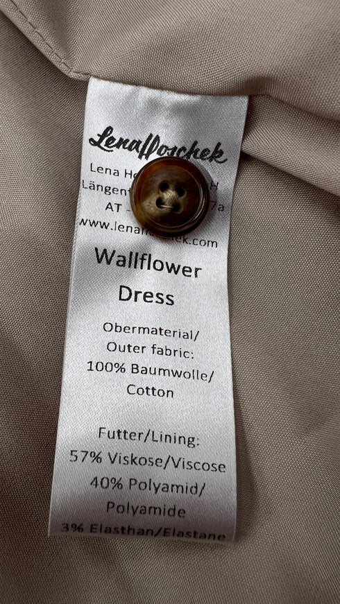 Abito midi stampato colletto ricamato