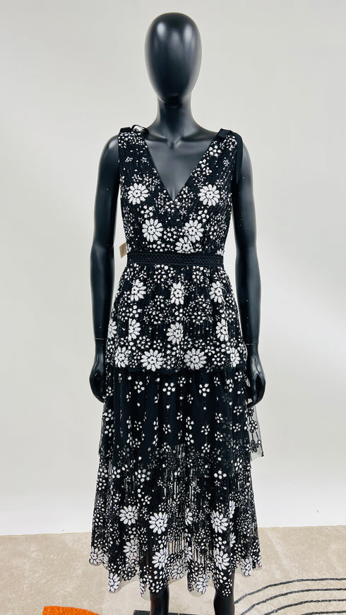 Abito lungo fiori con cartellino