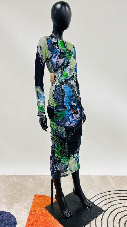 Abito midi drappeggiato