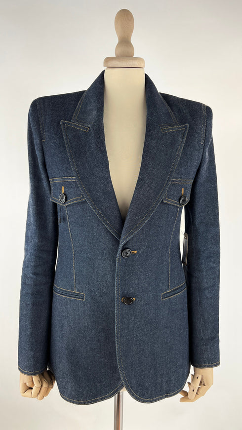 Blazer monopetto denim
