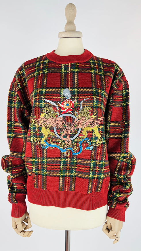 Maglia tartan maxi toppa