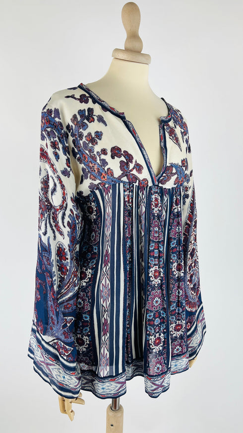 Blusa con stampa paisley