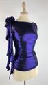 Top lurex viola con cartellino