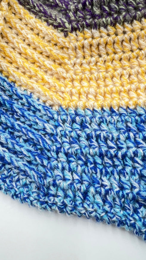 Poncho a righe multicolor