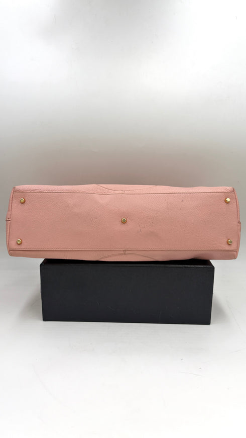 Borsa a spalla in pelle rosa