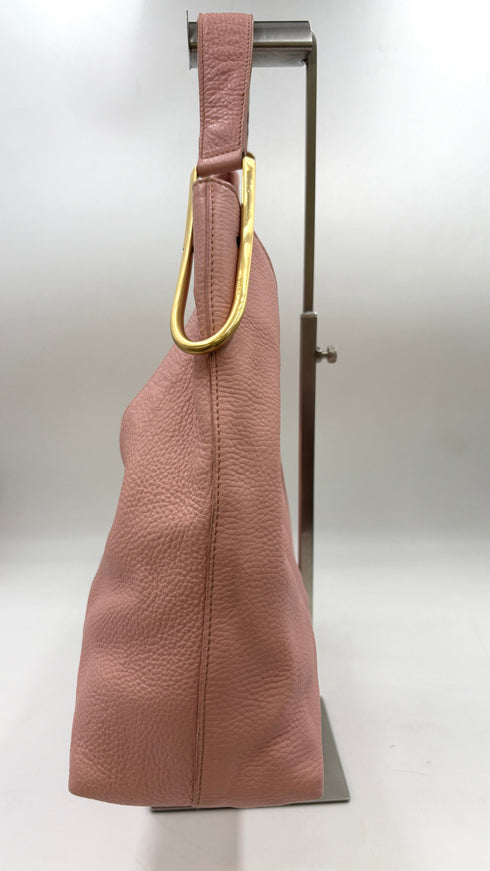 Borsa a spalla in pelle rosa