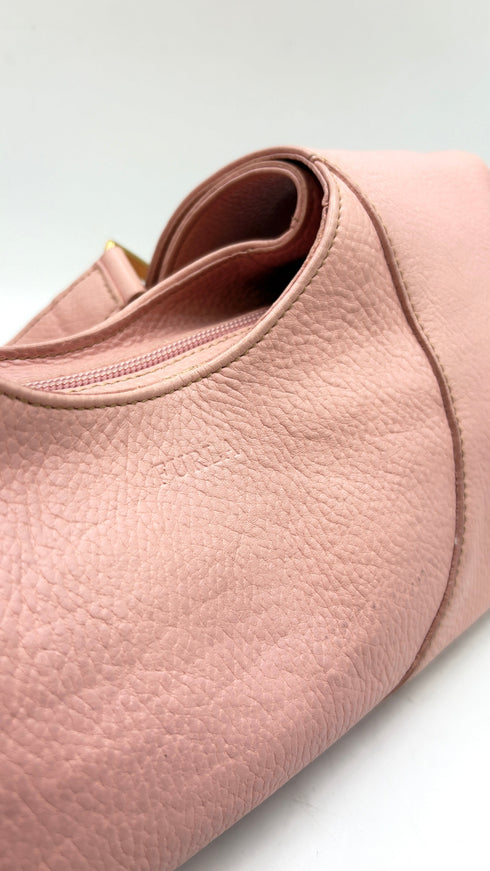 Borsa a spalla in pelle rosa