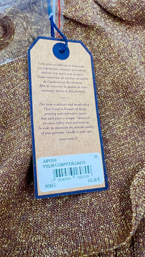 Top monospalla con cartellino