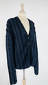 Cardigan blu-nero sfrangiato