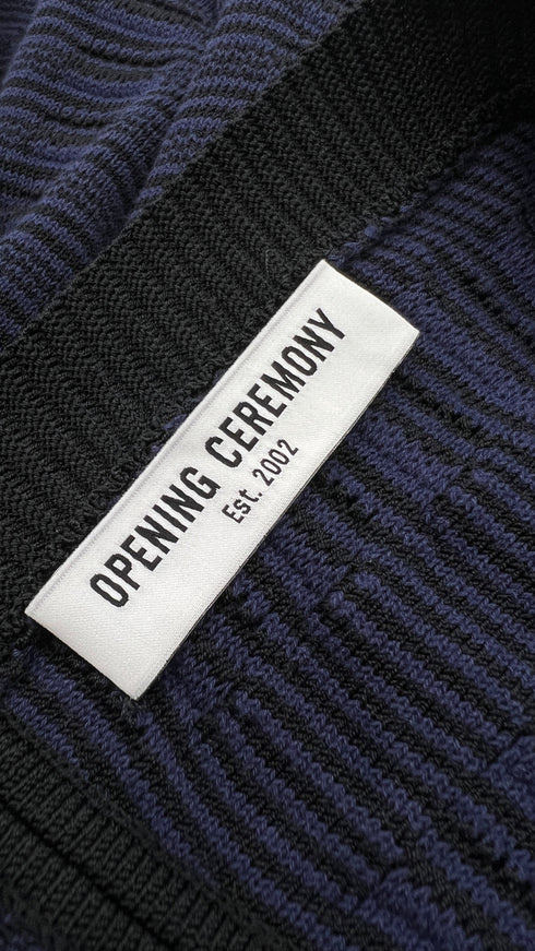 Cardigan blu-nero sfrangiato