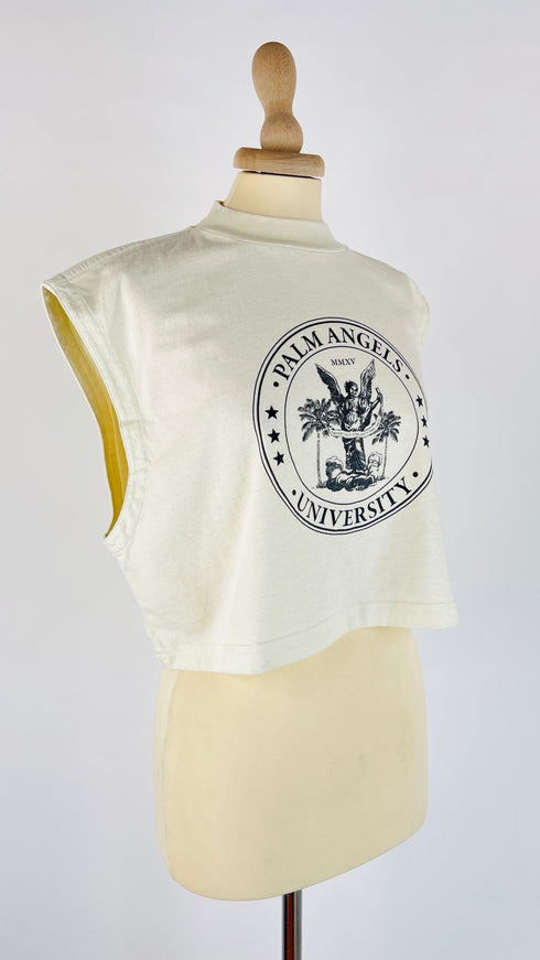 Smanicato cropped cotone