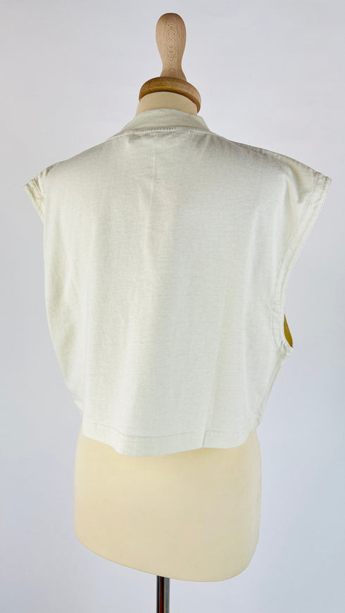 Smanicato cropped cotone