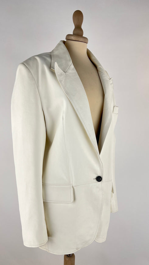 Blazer in pelle bianco