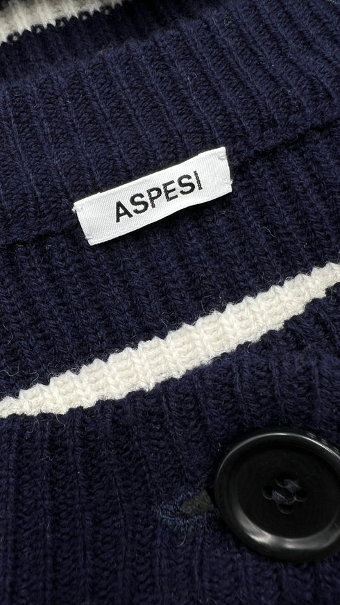 Cardigan girocollo a righe